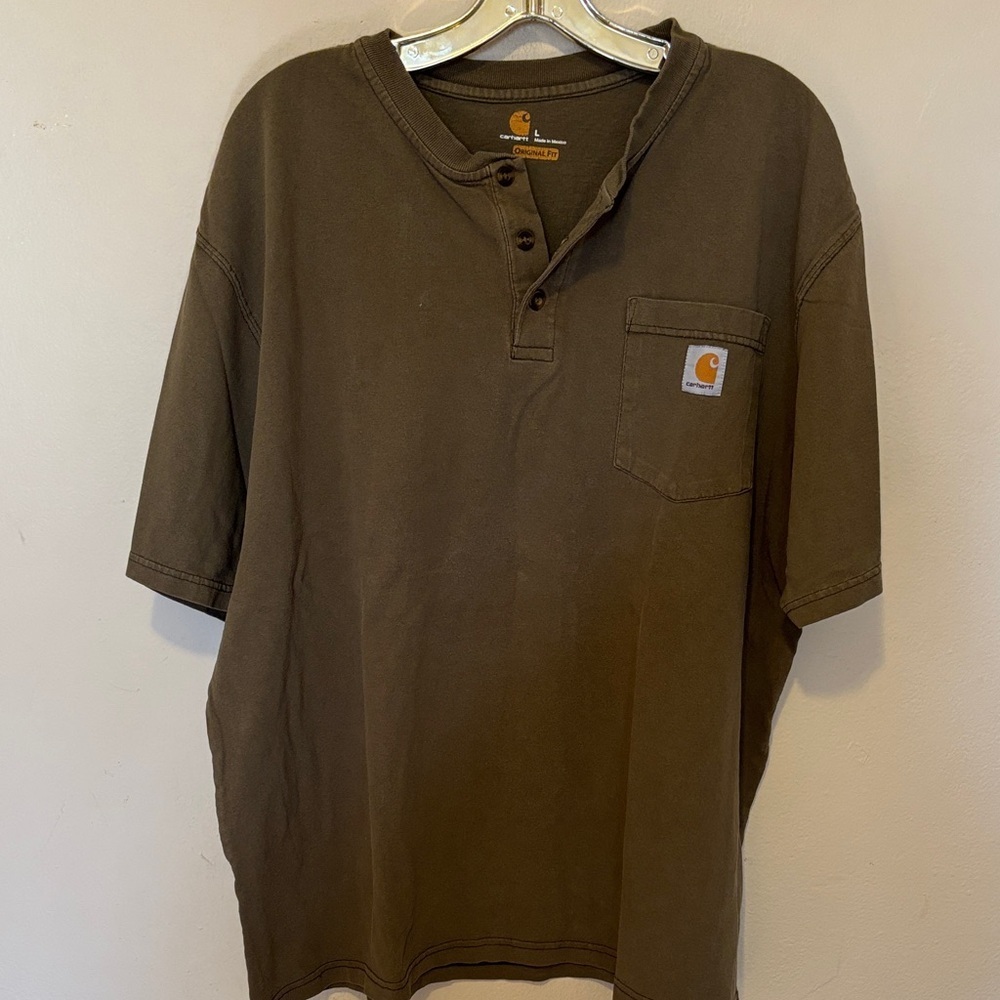 Carhartt Men's Casual Brown Button Down Shirt